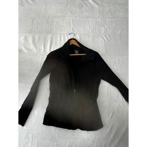 Kyodan Black Athletic Jacket Full Zip Mesh Accents Women Medium